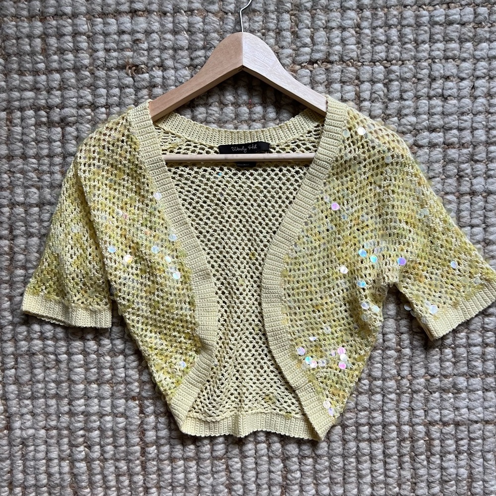 Wendy Hil NWOT sequin knit shrug - Picture 2 of 8